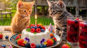 Сегодня день рождения у Рыжего Котёнка! Мы испекли Торт!