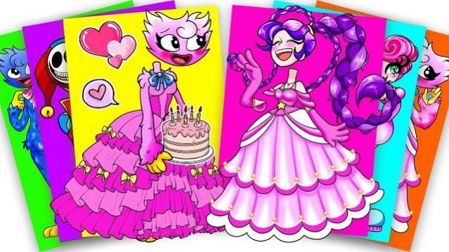 ДЕНЬ РОЖДЕНИЯ ЛИЛИ ЛАВБРЕЙДЗ И КИССИ МИССИ  НАРЯД ДЛЯ ПЕРСОНАЖЕЙ POPPY PLAYTIME 5 | СТИКЕРБУК DIY