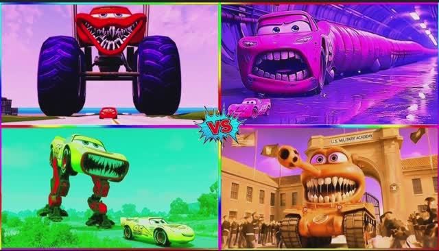 ГИГАНТСКИЙ МОЛНИЯ МАКВИН ПОЖИРАТЕЛЬ — Самая Большая Битва Машин под Хайповую Музыку 🏎️⚡️