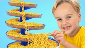 Дети готовят радужную лапшу сомэн для дяди: Приключения в командной работе