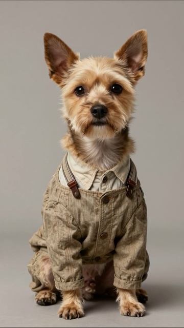 Модный щенок в стильной одежде #щенки #мода #животные