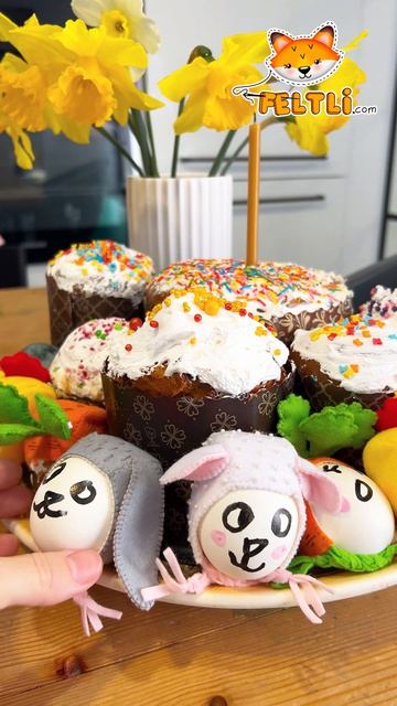 С Пасхой! Декор яиц на Пасху 🐥🌸 #пасха #поделкинапасху #пасхальныйдекор #feltli #игрушкиизфетра