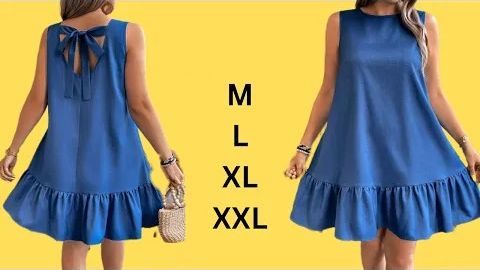 Выкройка платья А-силуэта с завясками на спине