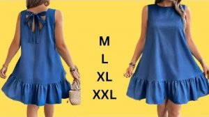 Выкройка платья А-силуэта с завясками на спине