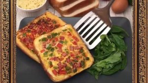 Гренки с яйцом, сыром и колбасой