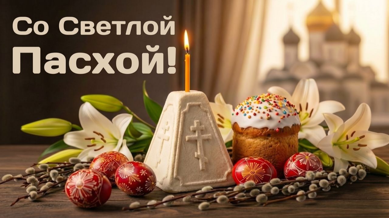 Со Светлой Пасхой! Христос Воскрес! Воистину Воскрес! Красивое поздравление и песня