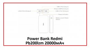 Power Bank Redmi 20000мAч обзор и тест