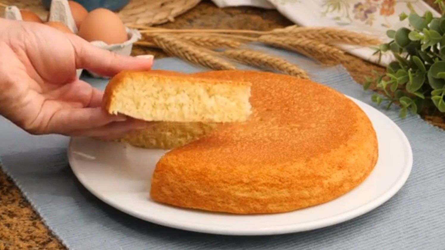 Рецепт бисквита | Пышный бисквит | Простой рецепт бисквита | Бисквит на сковороде