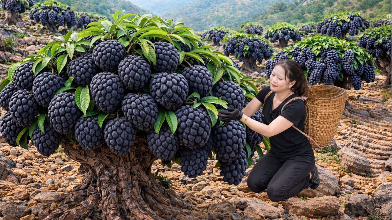 Сбор чёрных заварных яблок на смертоносных утёсах ｜ Редкий фрукт, который стоит целое состояние.