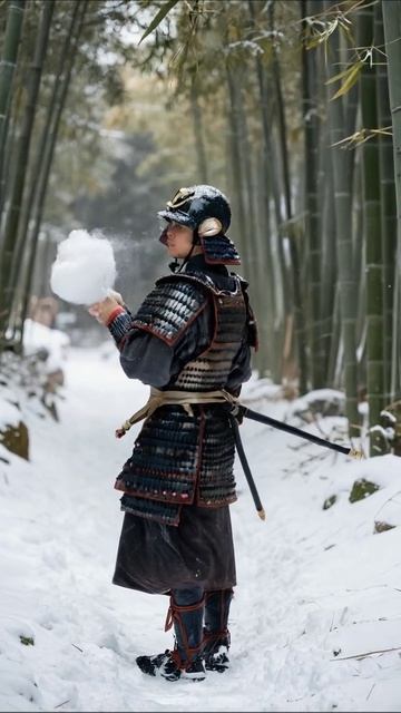 Самурай в зимнем лесу: путь к славе #самурай #зима #история