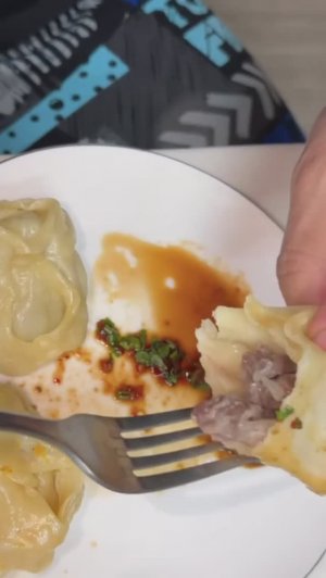Манты с мясом и тыквой.