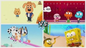 ШЕРИФ ЛАБРАДОР против ГУБКА БОБ и ГАМБОЛ — Битва Героев и Собачка БЛУИ 🐶🧽⚡️