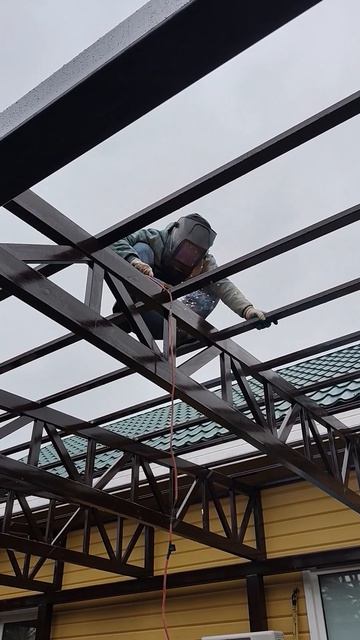 Навес к дому #спецкаркас