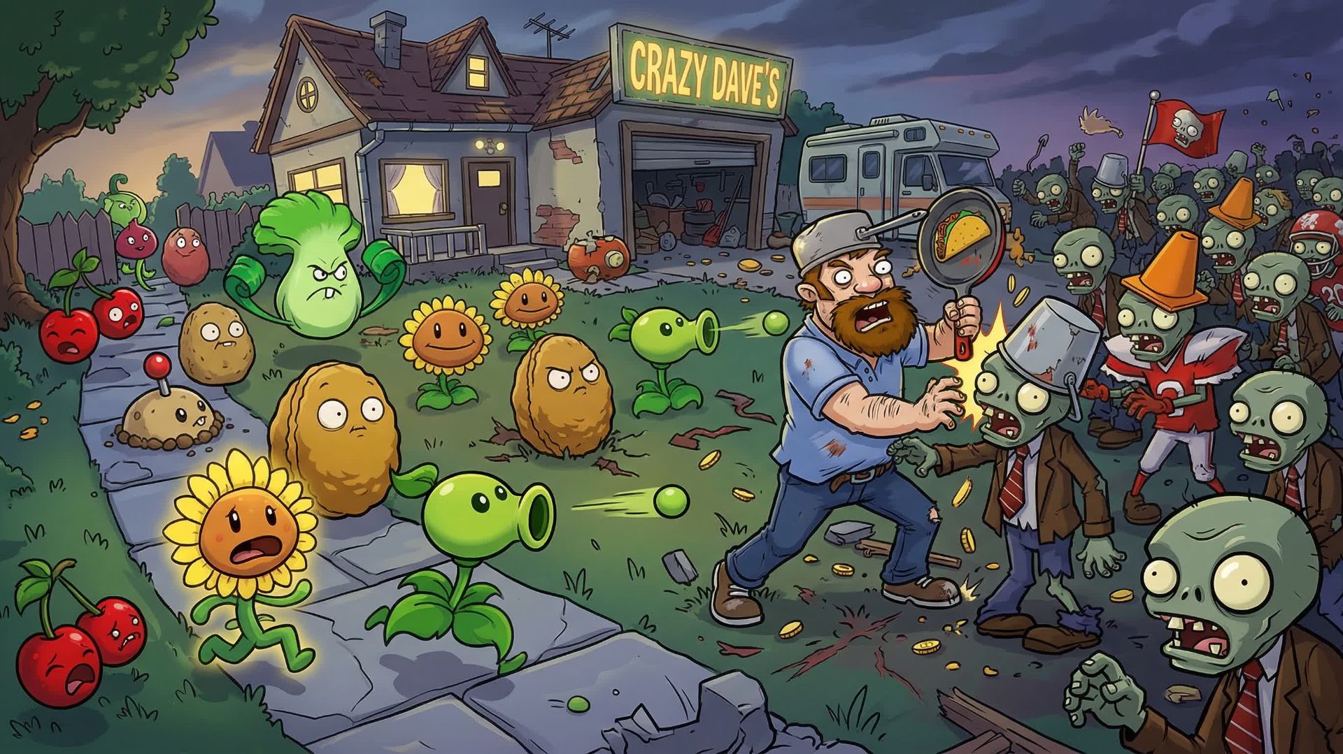 Plants vs Zombies Китайские мифы Chinese Myths Level 7-8 DAY Прохождение игры