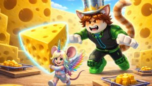 ПАПА стал ОГОРОМНЫМ КОТОМ и поймал всех мышей в роблокс! НИКТО НЕ СМОГ ПРИНЕСТИ СЫР!