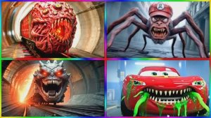 МУЛЬТИКИ ПРО МАШИНКИ 🚂 ПАРОВОЗИК ТОМАС против ПАУКА МАРИО и МОЛНИИ МАКВИНА EXE 🏎️ КТО БЫСТРЕЕ?