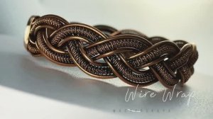 Кафф-браслет медный  Ручная работа WireWrap