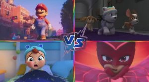 Маленький Ангел против Героев в Масках, Марио и Щенячьего Патруля