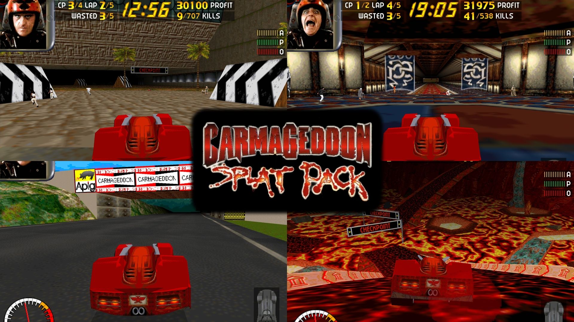 Carmageddon: Splat Pack (DOS) - Все Гоночные Трассы
