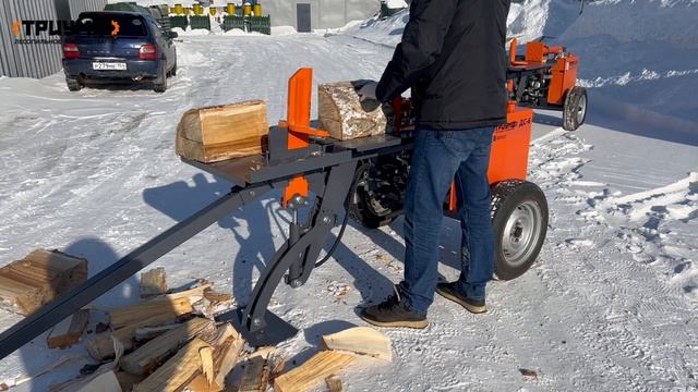 Мобильный дровокольный станок ТРИУМФ ДС-6 с усилием 6 тонн на бензиновом двигателе Lifan