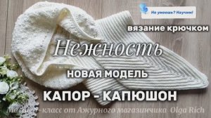 💫НОВЫЙ КАПОР-КАПЮШОН Нежность МК крючком от Olga Rich