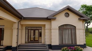 Проект одноэтажного дома с навесом