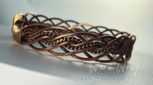 Кафф-браслет медный  Ручная работа WireWrap