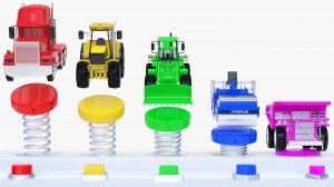 Учим цвета с помощью уличных машинок - Цвета для детей для изучения - Игрушечные машинки-радуги