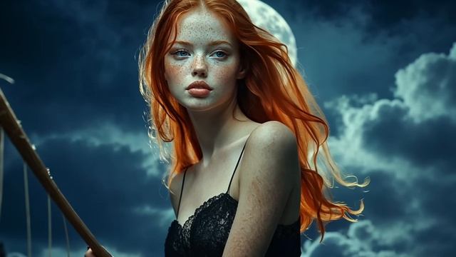 ИИарт 8-47 - Рыжеволосая ведьмочка в волшебном лесу