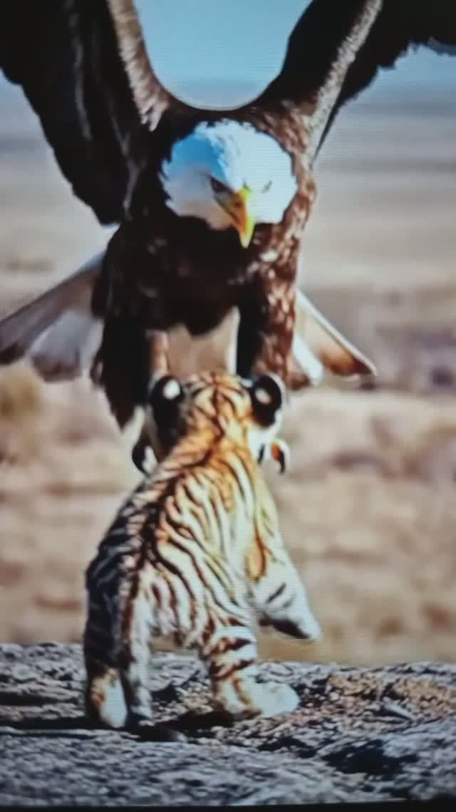 Орлан спасает тигрёнка😳🤔#Shorts