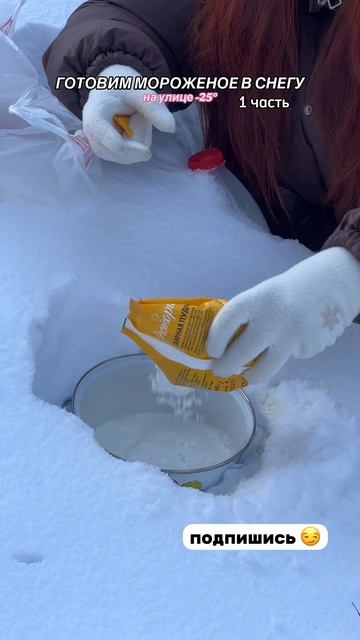 ГОТОВЛЮ МОРОЖЕНОЕ В СНЕГУ ❄️ 1 часть