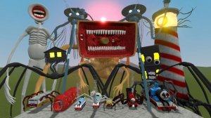 Битва монстров: ЧУХ-ЧУХ ЧАРЛЬЗ, ПОЖИРАТЕЛЬ АВТОБУСОВ, ДОМ-ГОЛОВА, МЕГАРОГ, ТОМАС-ПОЕЗД В Garry's Mod