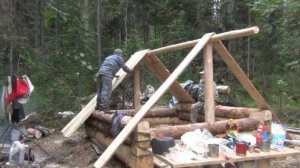 Охота и Рыбалка Строим ИЗБУ Жизнь ОТШЕЛЬНИКА в ДЕВСТВЕННОЙ ТАЙГЕ  Изба Тайга Сибирь 25 Сухопит 12июл