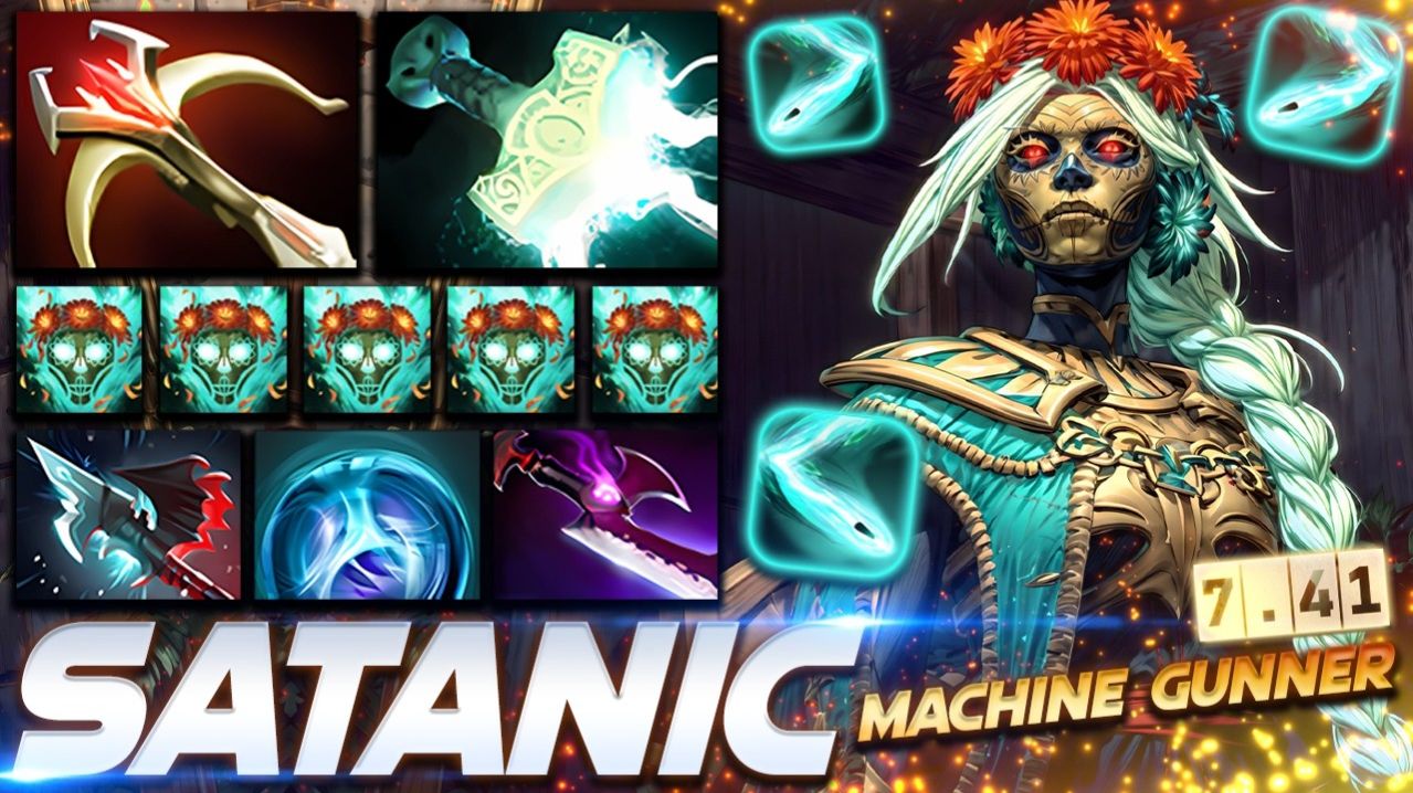 Satanic Muerta Machine Gunner — профессиональный геймплей в Dota 2 [Смотри и учись]