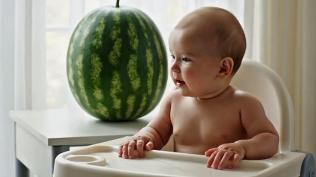 какого малыша и фрукт выбрали бы вы? 😳🗿 Невероятно приятная ИИ-анимация как мультики! ✨🎬4D видео