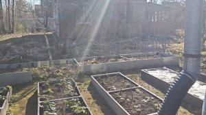 16-04-2026.Дача.Установка старых столбов на границе с соседским участком.(11.04.-12.04.26)