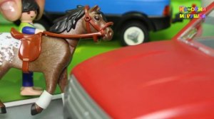 Видео для детей - Игрушечные машинки у видео для детей - Лошадка!