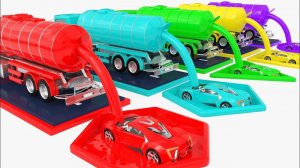 Изучение цветов с помощью уличных машинок - Цвета для детей для изучения - Игрушечные машинки-радуги