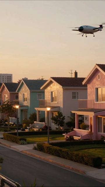 Новый взгляд на соседство: дрон над домами #технологии #дроны #будущее