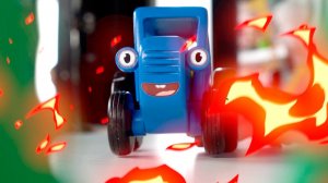 Пожар в лесу - Синий трактор спасает зверей и животных - Поиграйка для детей