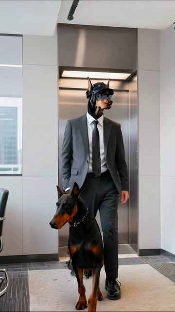 Собака в костюме: необычные будни #дог #деловойстиль #юмор