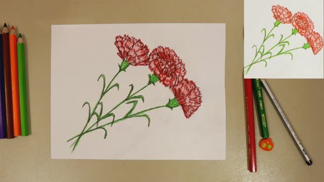 Как нарисовать ГВОЗДИКУ! Идеи открыток к 9 Мая! День Победы!