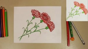 Как нарисовать ГВОЗДИКУ! Идеи открыток к 9 Мая! День Победы!