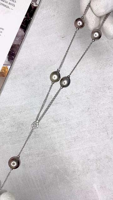 Колье с жемчугом и бриллиантами в стиле Damiani арт: С11021