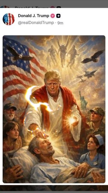 Трамп представил себя в образе Иисуса, воскрешающего мёртвых и опубликовал пост в сети Truth Social