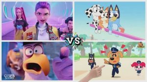 Тайлс Хоп Баттл: Губка Боб, Шериф Лабрадор, Гамбол против Блуи