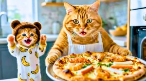 Мама кошка испекла Пиццу ❤️ Милые ИИ Мультики для Детей