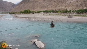 Пакистан: переправа через горную реку