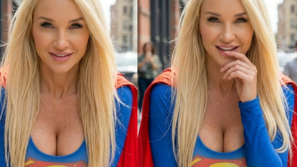 Красивая женщина за 40 / Косплей Супергёрл / Нейрофотосет