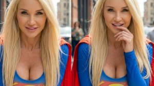 Красивая женщина за 40 / Косплей Супергёрл / Нейрофотосет